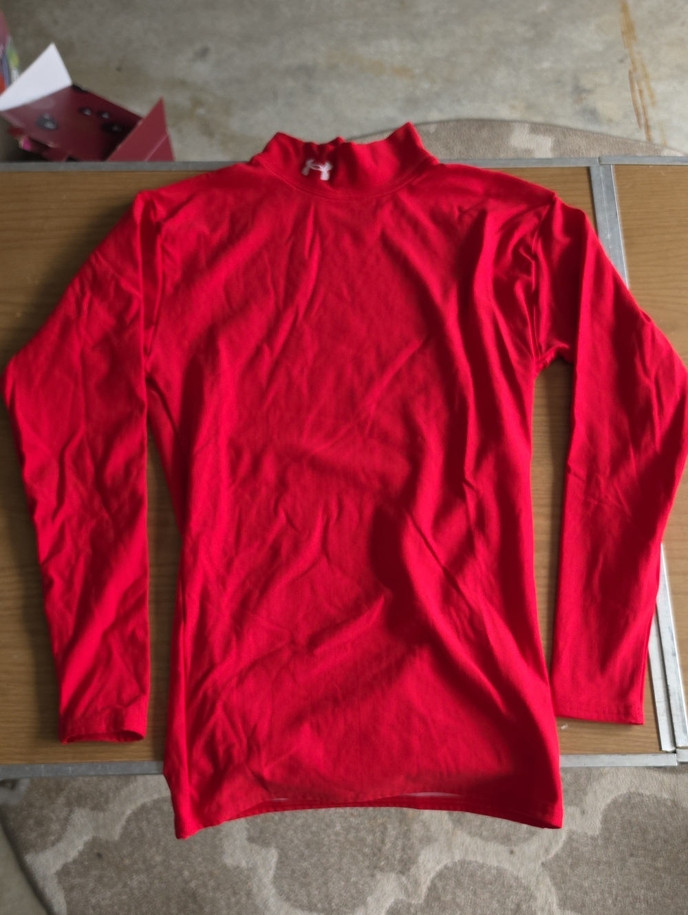 Under Armour Red Long Sleeve Compression Mock Neck Top
